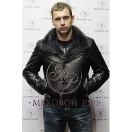 Арт.4160 Куртка из натуральной кожи с мехом волка